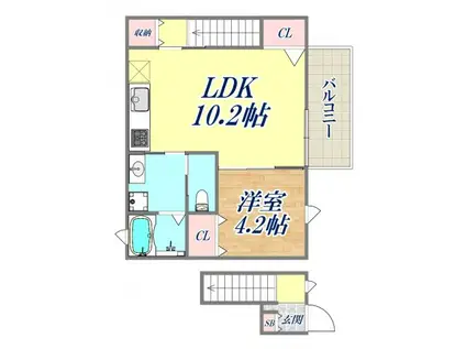 クレール(1LDK/1階)の間取り写真