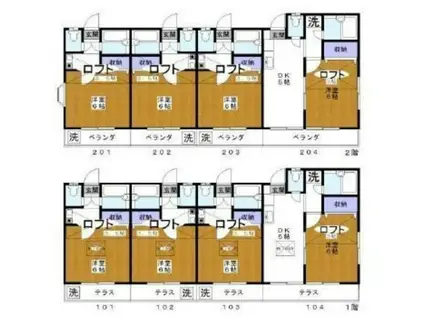 レオパレス北柏第9(1K/1階)の間取り写真