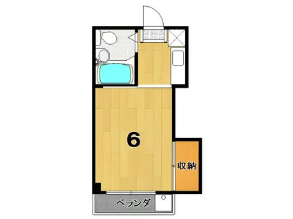 ハッピーアイランド(1K/3階)の間取り写真