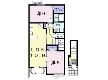 メゾン・チェノワ(2LDK/2階)の間取り写真