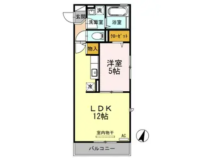 ドルフエンデ(1LDK/3階)の間取り写真