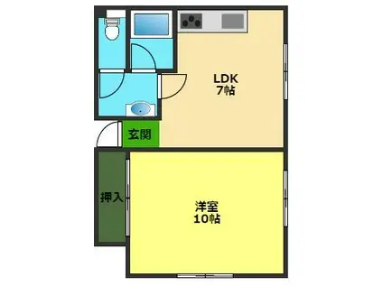 メゾン内藤(1LDK/1階)の間取り写真