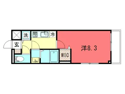 ベラジオ雅び京都洛北ガーデン(1K/2階)の間取り写真