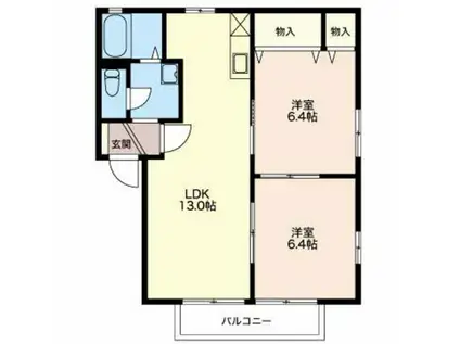 シャーメゾン ランブル A(2LDK/1階)の間取り写真