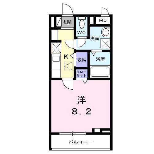 ブレーメンハウス(1K/1階)の間取り写真