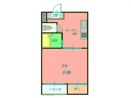 シャトルI(1DK/2階)の間取り写真