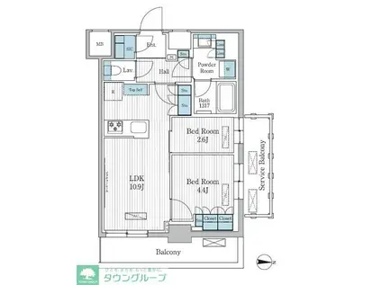 パークアクシス東陽町レジデンス(2LDK/11階)の間取り写真
