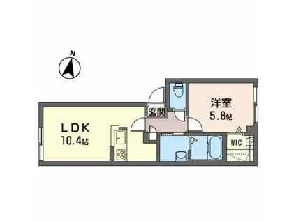 シャーメゾンルミエール(1LDK/1階)の間取り写真