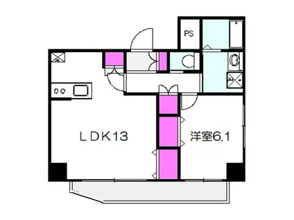 ファーシル千林(1LDK/1階)の間取り写真