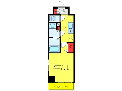 AZESTときわ台(1K/8階)の間取り写真
