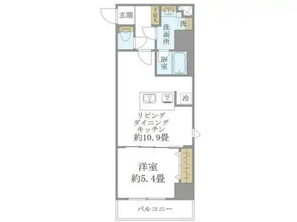 プレミアムキューブ上野(1LDK/10階)の間取り写真