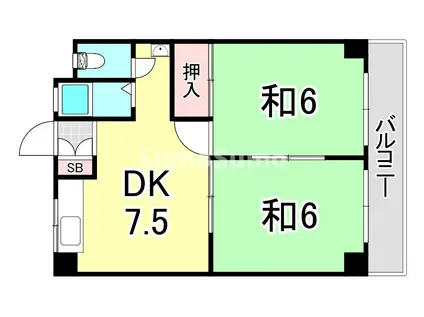 コーポ白峰(1LDK/3階)の間取り写真