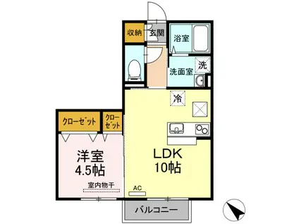 メゾンアイジュ(1LDK/1階)の間取り写真
