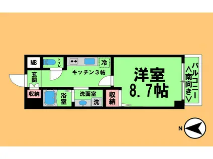 HF丸の内レジデンス(1K/2階)の間取り写真