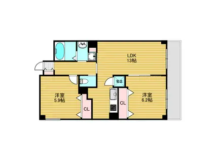 グレイス ガーデン(2LDK/2階)の間取り写真