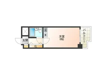 メロディハイム中津2番館(ワンルーム/9階)の間取り写真