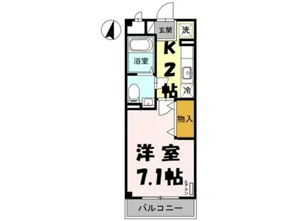 プラシード新越谷(1K/3階)の間取り写真