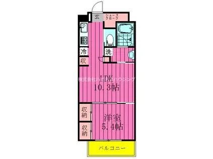 ART RESIDENCE IN OOTAKA-NO-MORIアート(1LDK/2階)の間取り写真