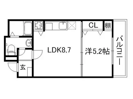 MORE七条(1LDK/2階)の間取り写真