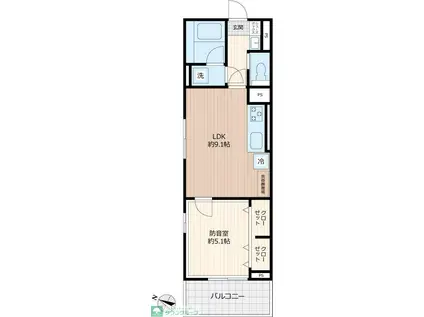 LIBERTE井草(1LDK/4階)の間取り写真