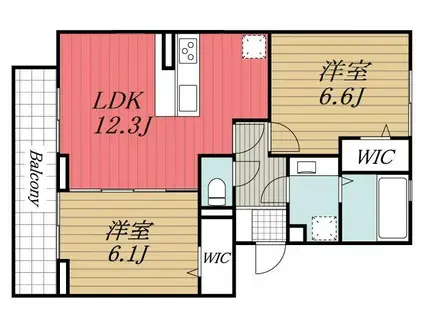 KOCHIA N・S N棟(2LDK/3階)の間取り写真