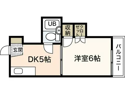 飯田コーポラス(1DK/5階)の間取り写真