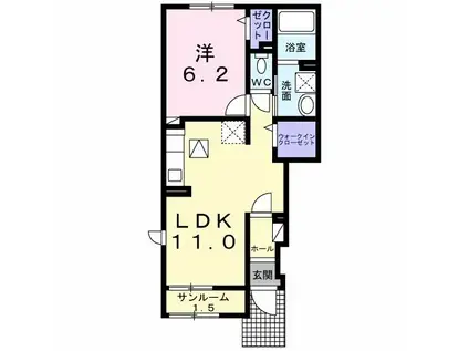 アーバンシティ I(1LDK/1階)の間取り写真