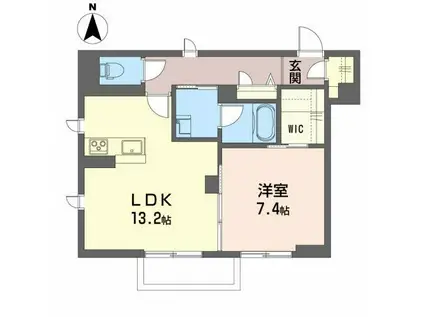アンビシア赤木(1LDK/1階)の間取り写真