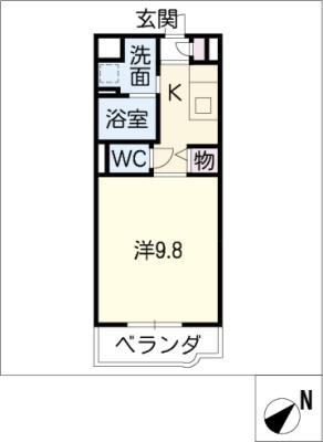 アーバンスカイ(1K/3階)の間取り写真
