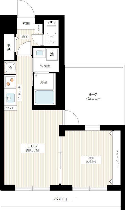 ハーモニーレジデンス東京サウスゲート(1LDK/5階)の間取り写真
