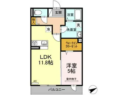 ソシエール(1LDK/3階)の間取り写真