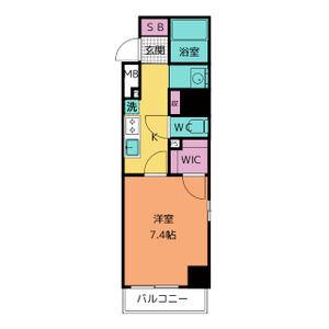 ラグゼナ上前津(1K/11階)の間取り写真