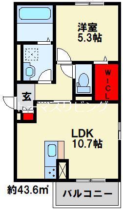 ルーブル下富野(1LDK/3階)の間取り写真