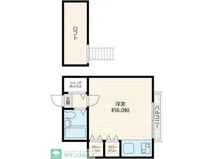 ペアパレス志木A(ワンルーム/2階)の間取り写真