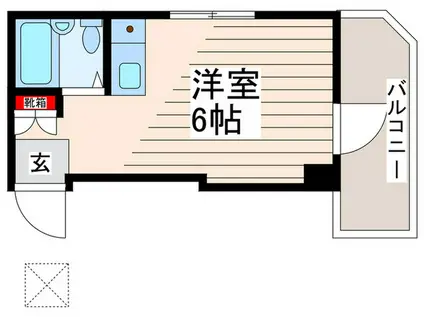 スカイビル(ワンルーム/6階)の間取り写真