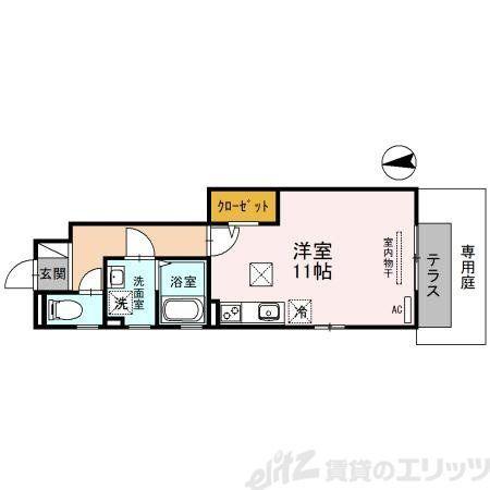 セジュール未来(ワンルーム/1階)の間取り写真