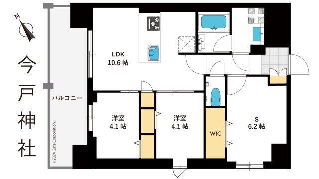 東京マンション(2SLDK/12階)の間取り写真