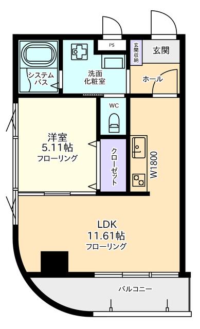 ヒルクレスト越谷(1LDK/5階)の間取り写真
