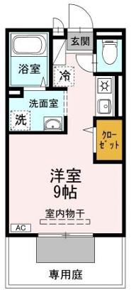 セジュール日浅(ワンルーム/1階)の間取り写真