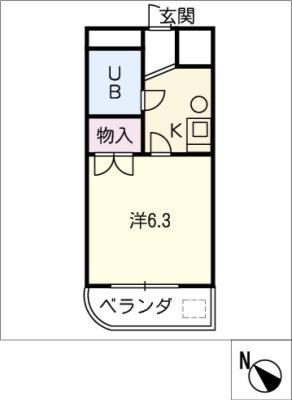 ぷち・うらら(1K/3階)の間取り写真
