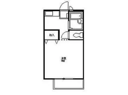 グリーンハイツ茂林寺(1K/1階)の間取り写真