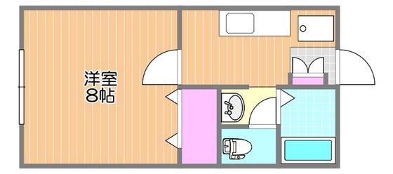 アルトハイデII B(1K/2階)の間取り写真