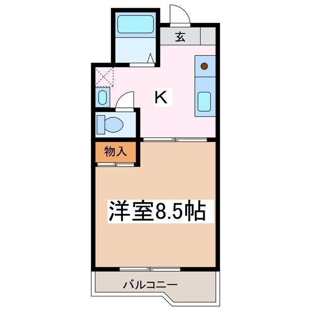 コートドール花岡(1K/3階)の間取り写真