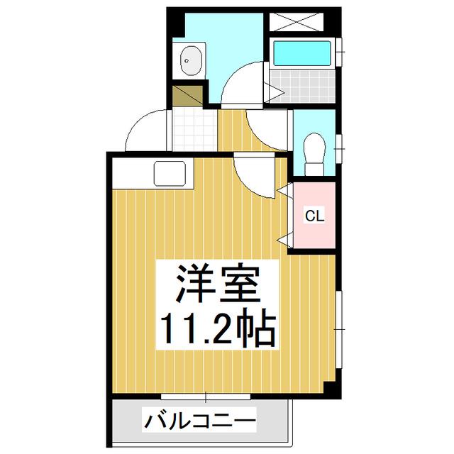 アドヴァンスK(ワンルーム/2階)の間取り写真