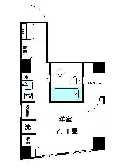 マリオン門前仲町(ワンルーム/7階)の間取り写真