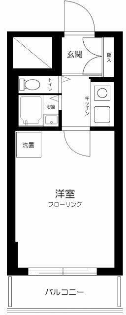 メゾンサンシャイン(1K/8階)の間取り写真