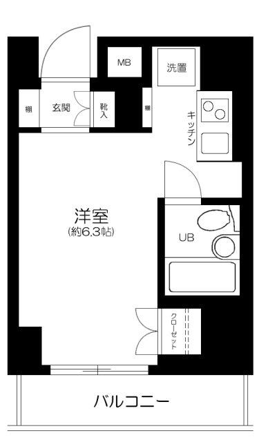 TERRAZZA EST(ワンルーム/5階)の間取り写真