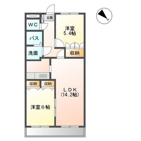スワローズネスト(2LDK/2階)の間取り写真