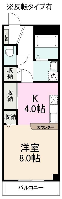 高松琴平電鉄長尾線 水田駅 徒歩3分 3階建 築27年(1K/2階)の間取り写真