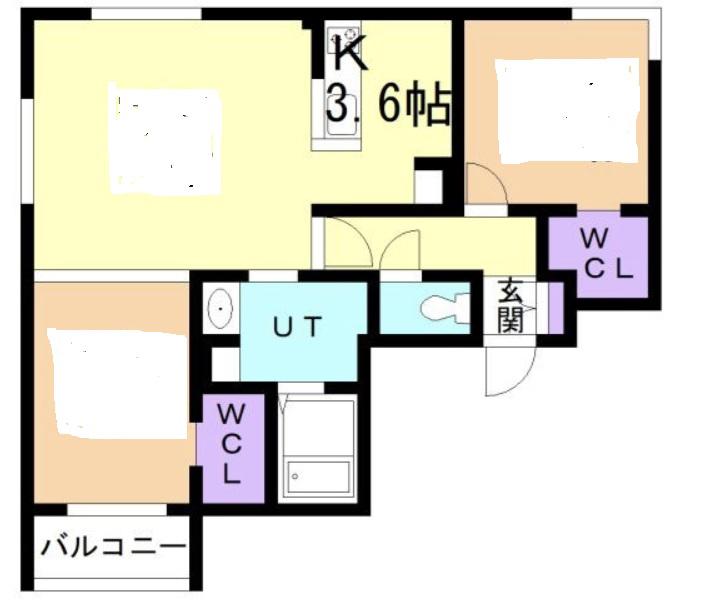AUREA TERRACE(2LDK/3階)の間取り写真